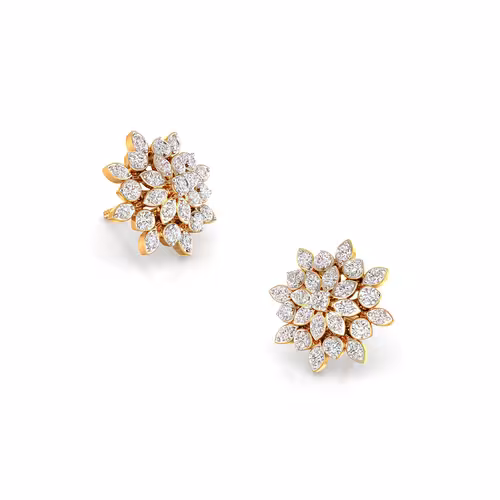 FLOWER SHAPE DIAMOND EARING